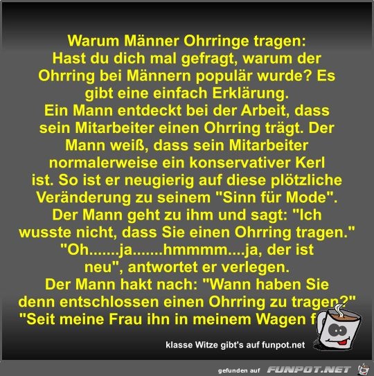 Warum Mnner Ohrringe tragen