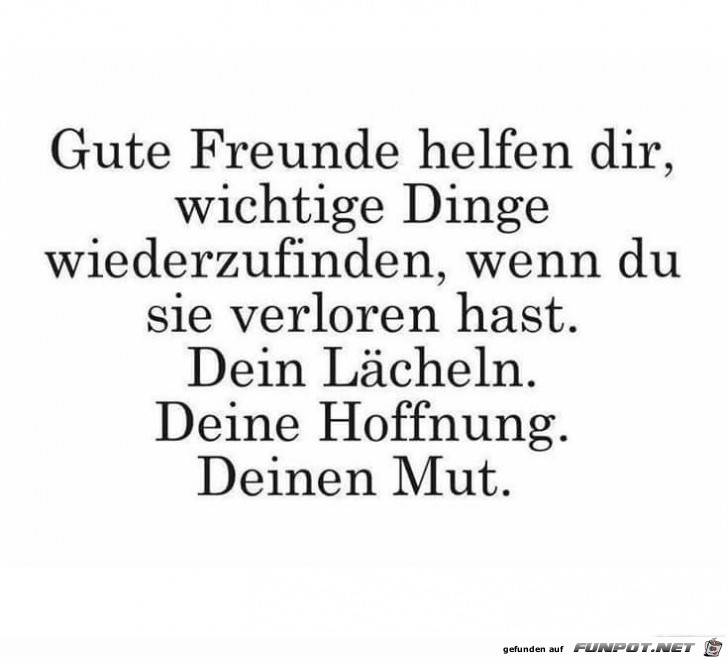 Gute Freunde helfen dir..........