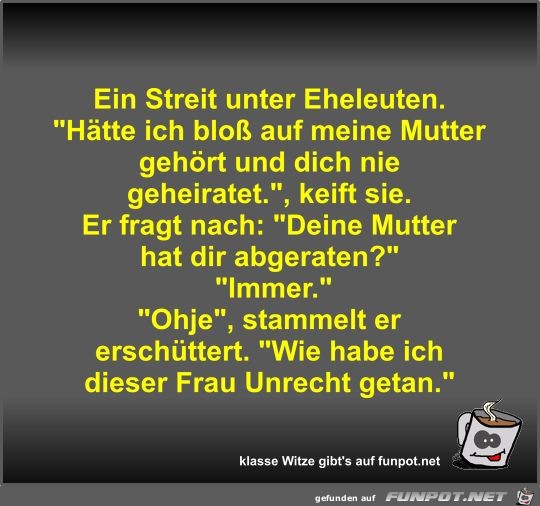 Ein Streit unter Eheleuten Ein Streit unter Eheleuten