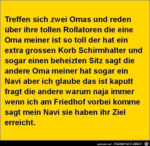 Treffen sich zwei Oma's