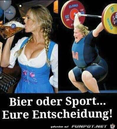 Bier oder Sport