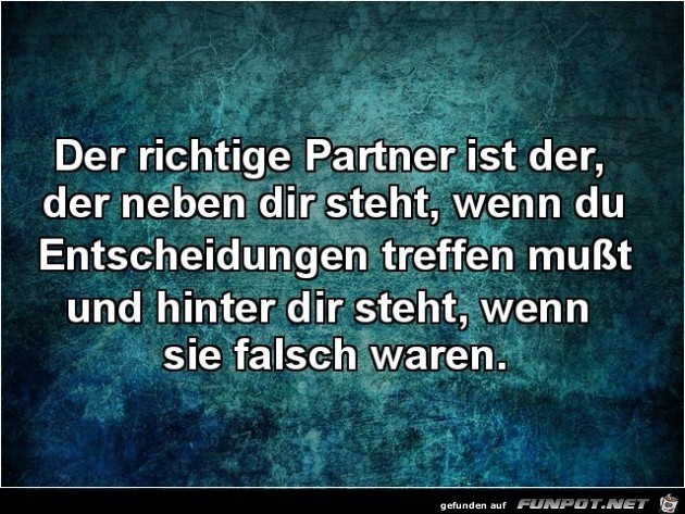 der richtige Partner ist der,........