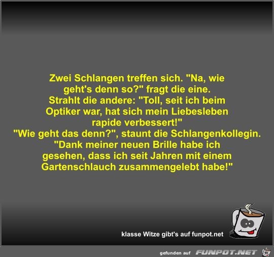 Zwei Schlangen treffen sich Zwei Schlangen treffen sich