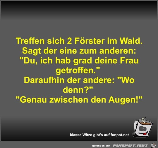 Treffen sich 2 Förster im Wald Treffen sich 2 Förster im Wald
