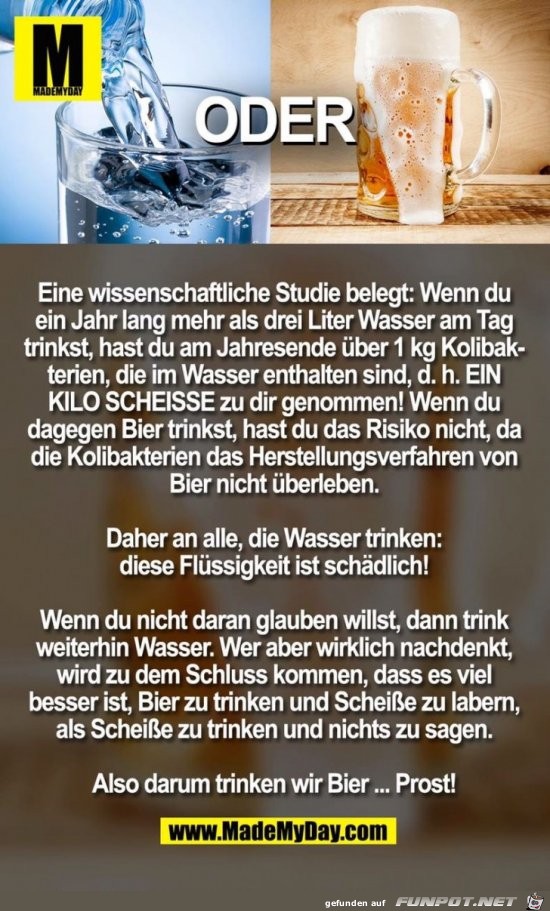 Wasser oder Bier Wasser oder Bier