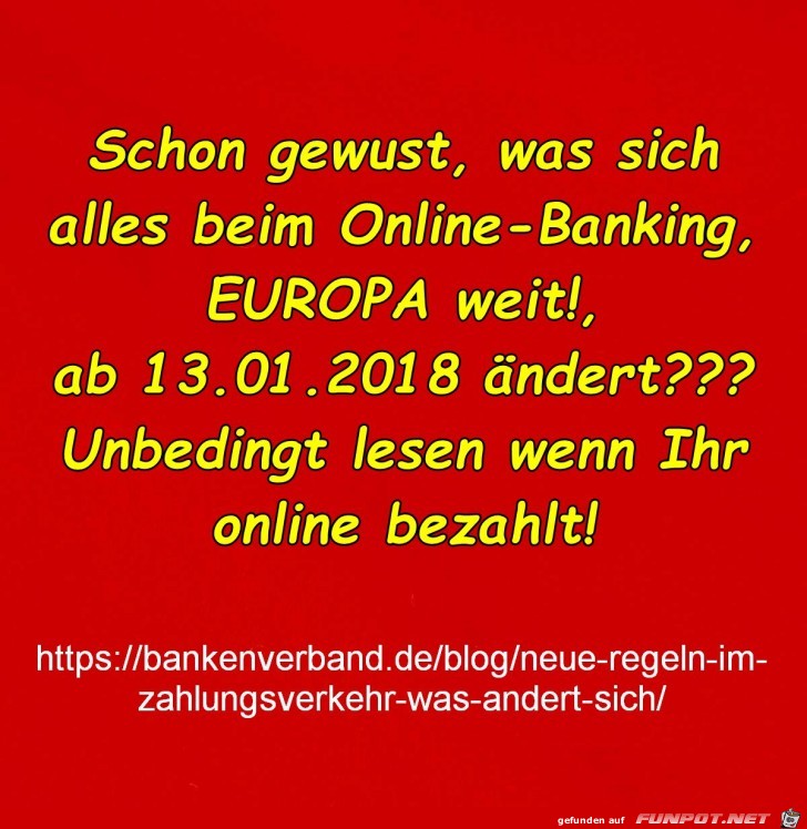 Neues beim Online Banking ab 13.01.18