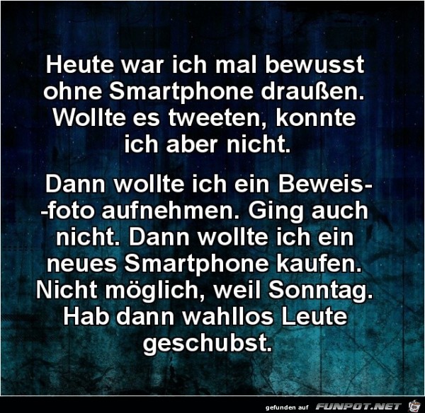 Ohne Smartphone draußen Ohne Smartphone draußen