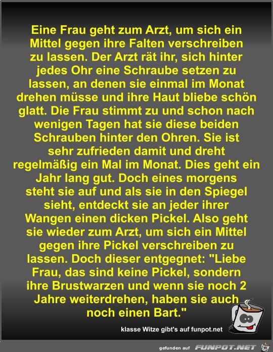 Eine Frau geht zum Arzt