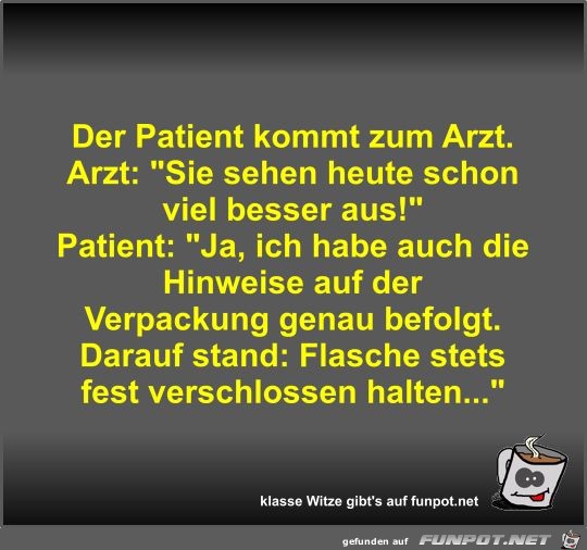 Der Patient kommt zum Arzt