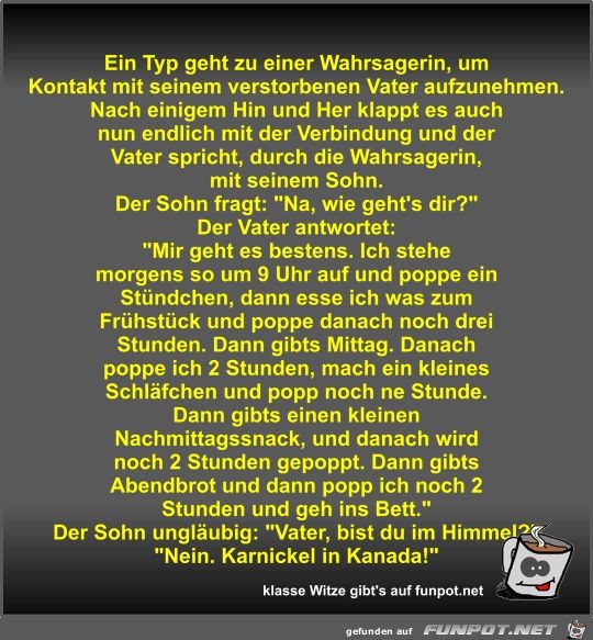 Ein Typ geht zu einer Wahrsagerin Ein Typ geht zu einer Wahrsagerin