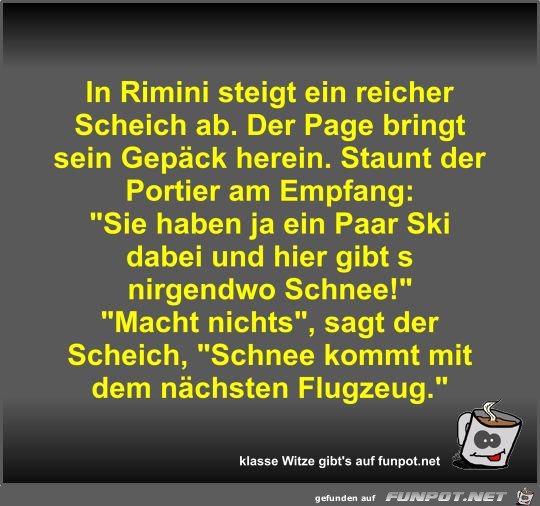In Rimini steigt ein reicher Scheich ab In Rimini steigt ein reicher Scheich ab