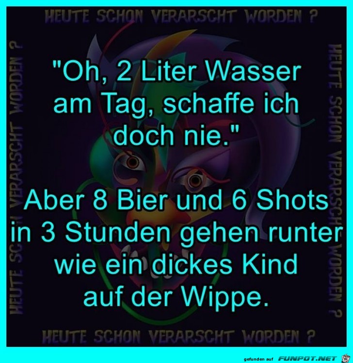 2 Liter Wasser