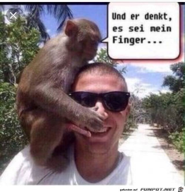 Und er denkt es sei mein Finger