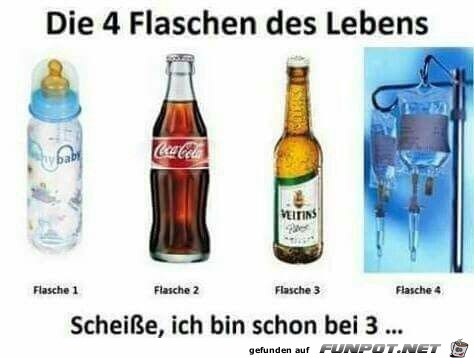 Die 4 Flaschen des Lebens