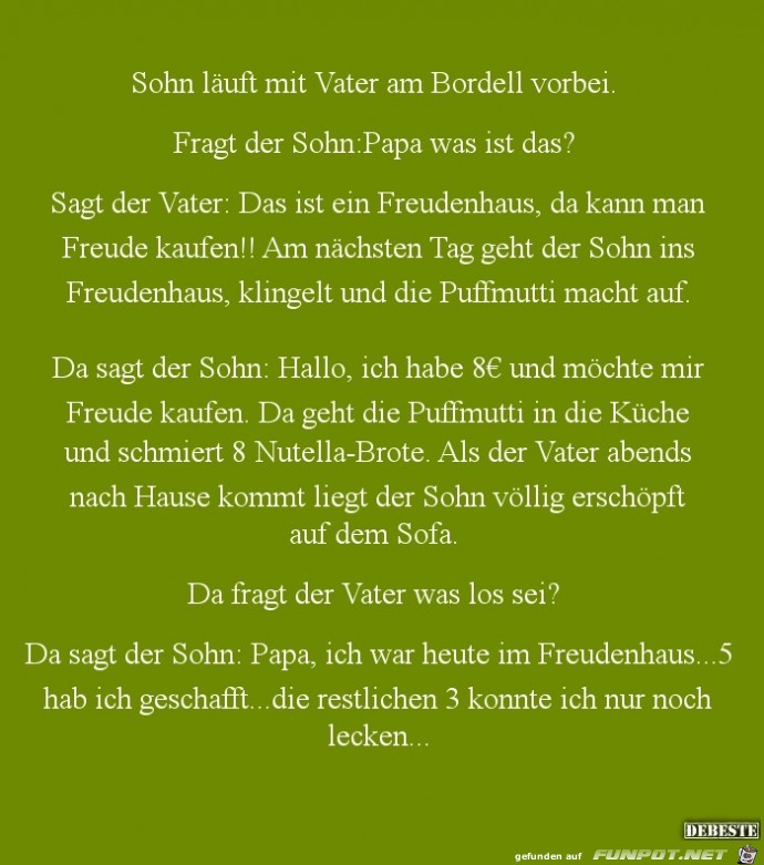 Sohn läuft mit Vater am Bordell vorbei..... Sohn läuft mit Vater am Bordell vorbei.....