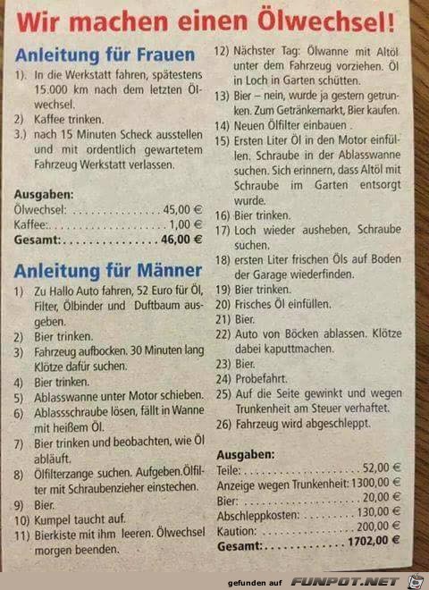 Ölwechsel Ölwechsel