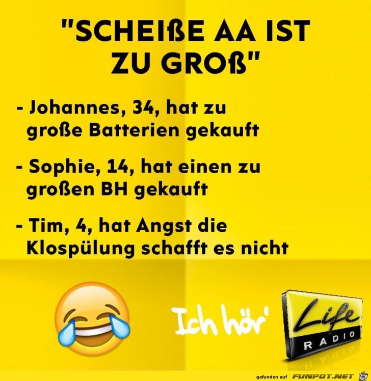AA ist zu groß AA ist zu groß