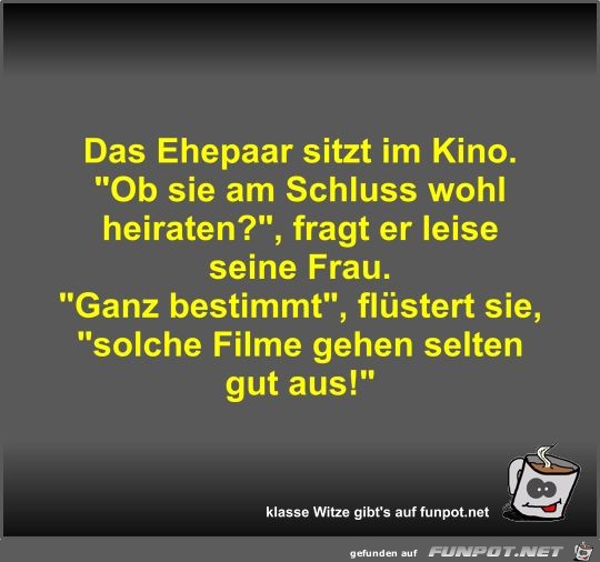 Das Ehepaar sitzt im Kino