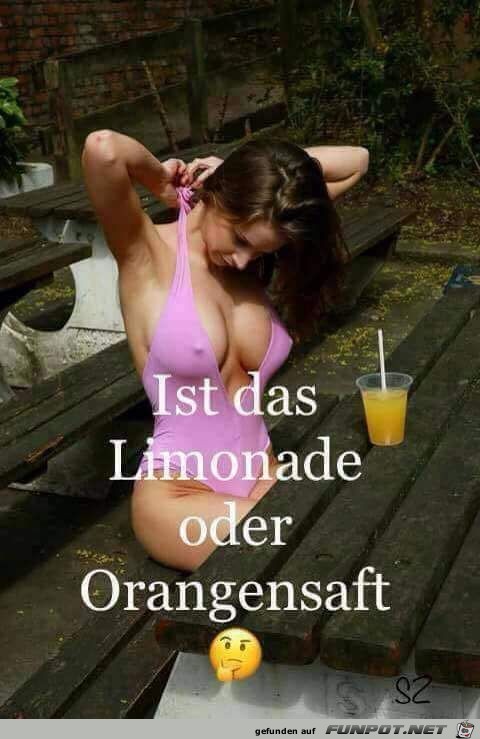 Limonade oder Orangensaft