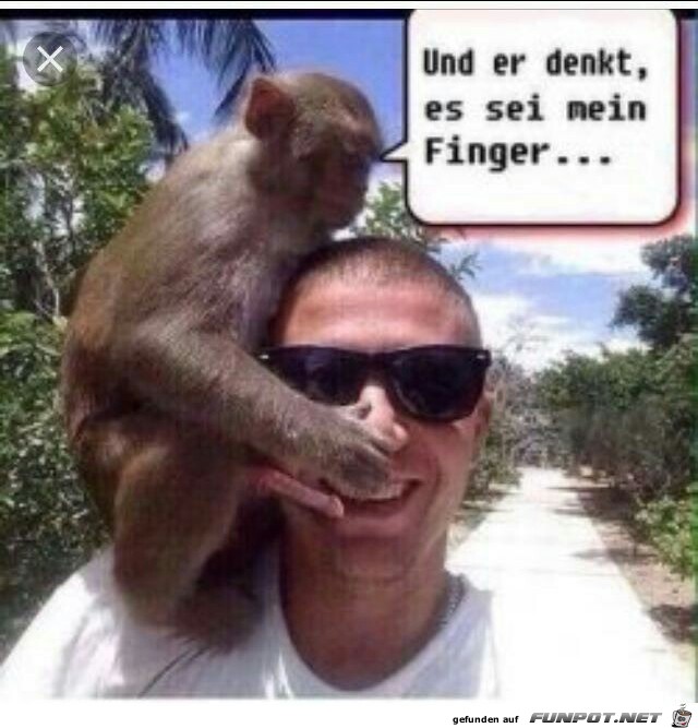 Und er denkt,es sei mein Finger........