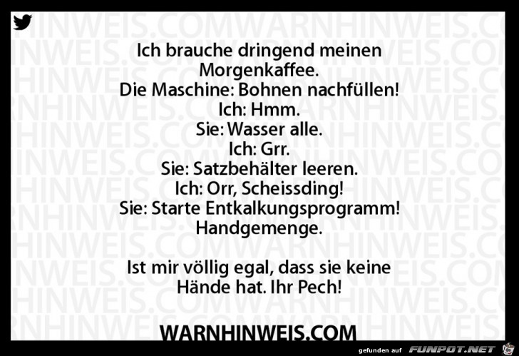 Ich brauche Kaffee Ich brauche Kaffee