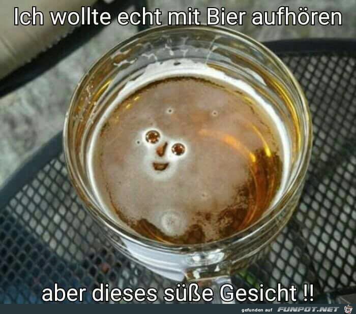 Mit dem Bier aufhren