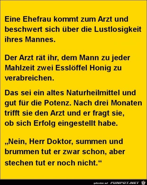 eine Ehefrau kommt zum Arzt.......