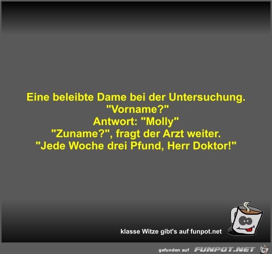 Eine beleibte Dame bei der Untersuchung Eine beleibte Dame bei der Untersuchung