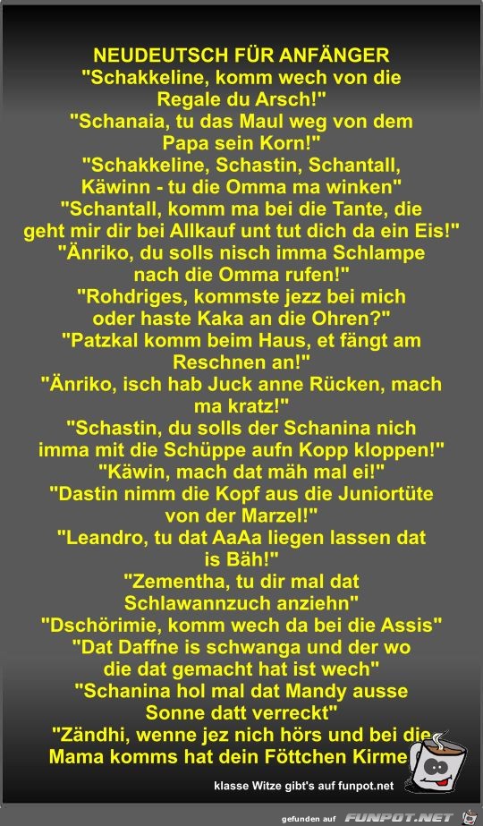 NEUDEUTSCH FÜR ANFÄNGER NEUDEUTSCH FÜR ANFÄNGER
