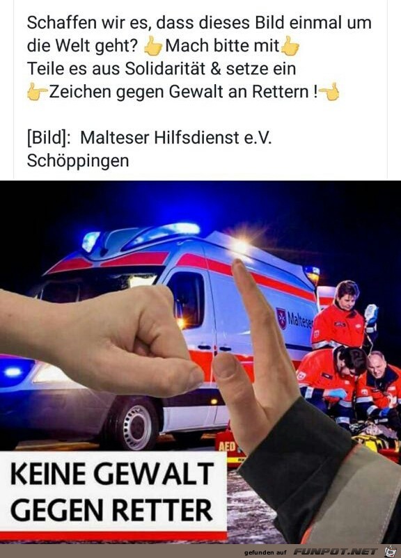 Keine Gewalt gegen Retter