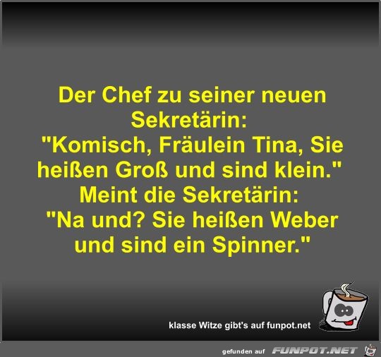 Der Chef zu seiner neuen Sekretrin