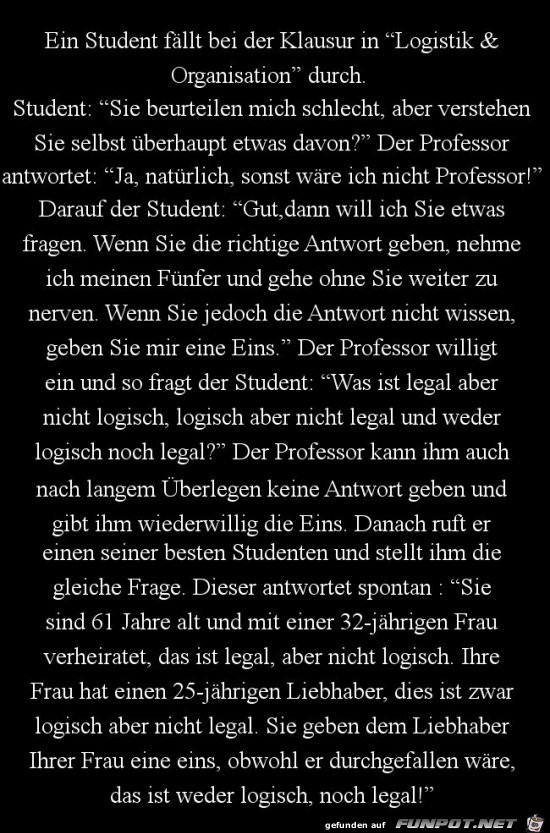 ein Student fällt bei der Klausur durch........ ein Student fällt bei der Klausur durch........