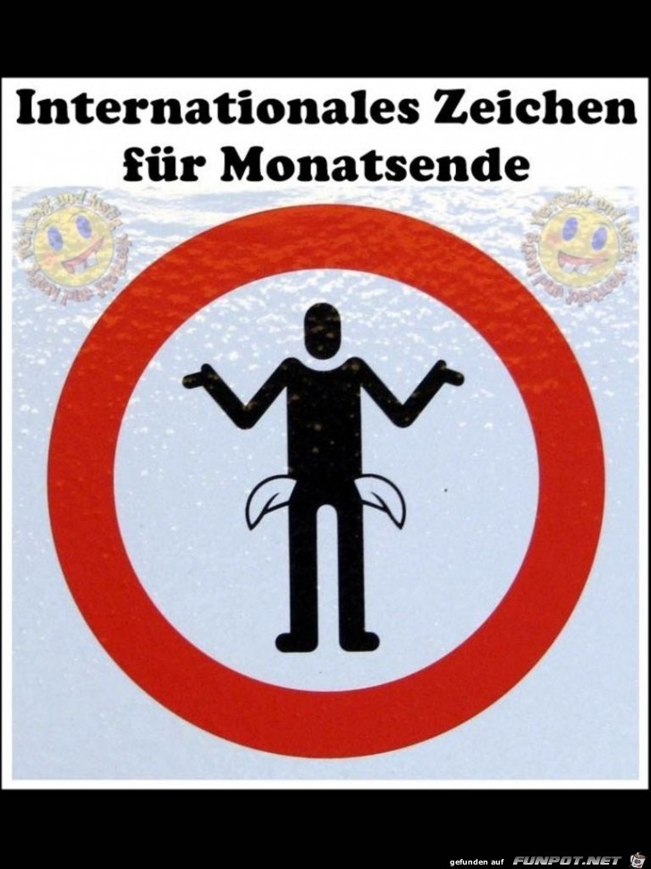 Internationales Zeichen fr Monatsende