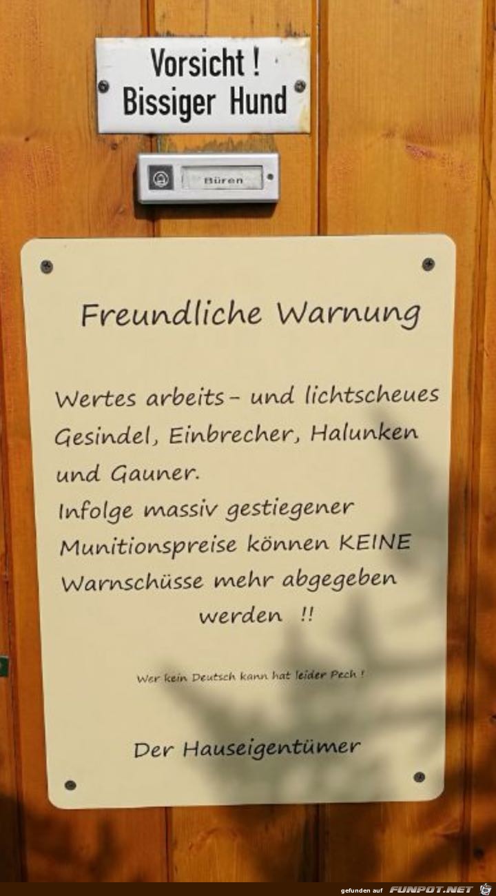 Freundliche Warnung Freundliche Warnung