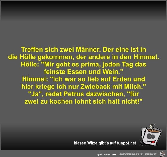 Treffen sich zwei Männer Treffen sich zwei Männer