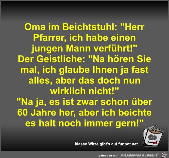 Oma im Beichtstuhl Oma im Beichtstuhl