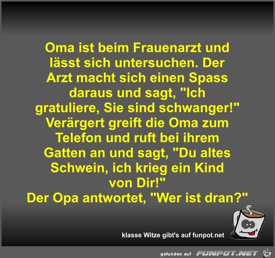 Oma ist beim Frauenarzt und lsst sich untersuchen