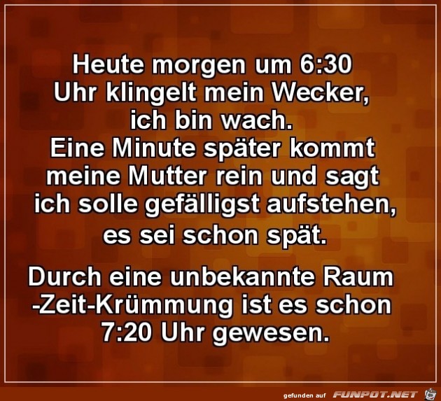 Heute morgen...