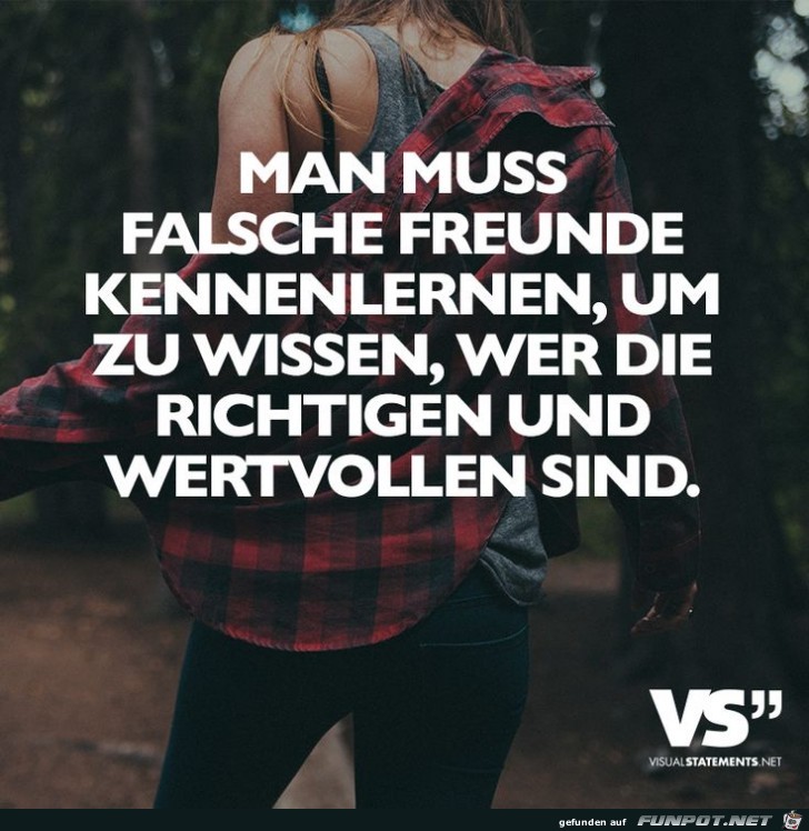 man muss falsche Freunde kennenlernen.....