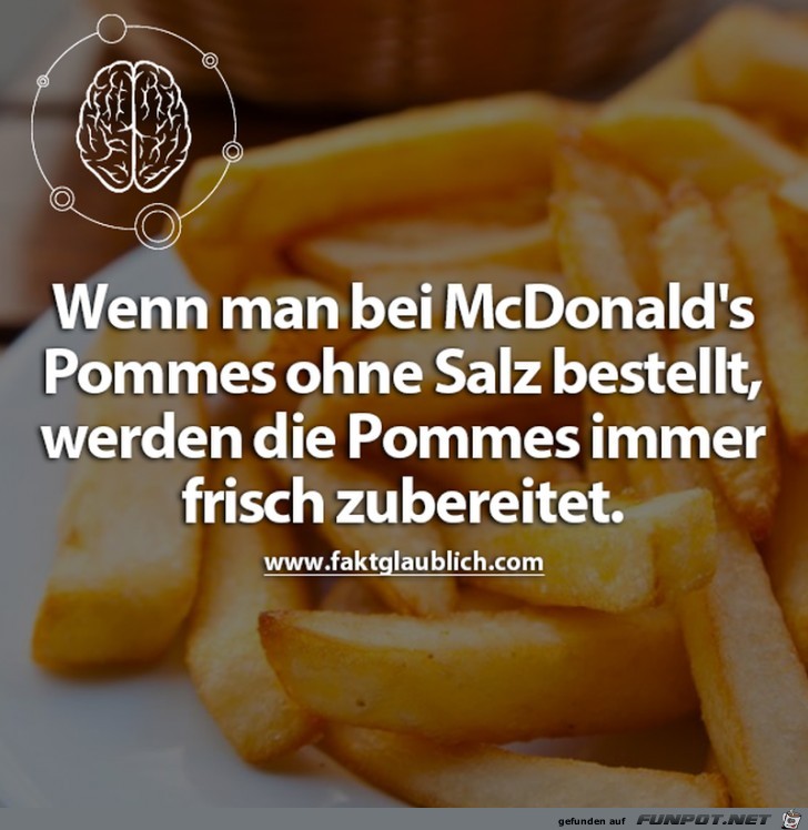 Mal bei Mc Donalds und Co ausprobieren