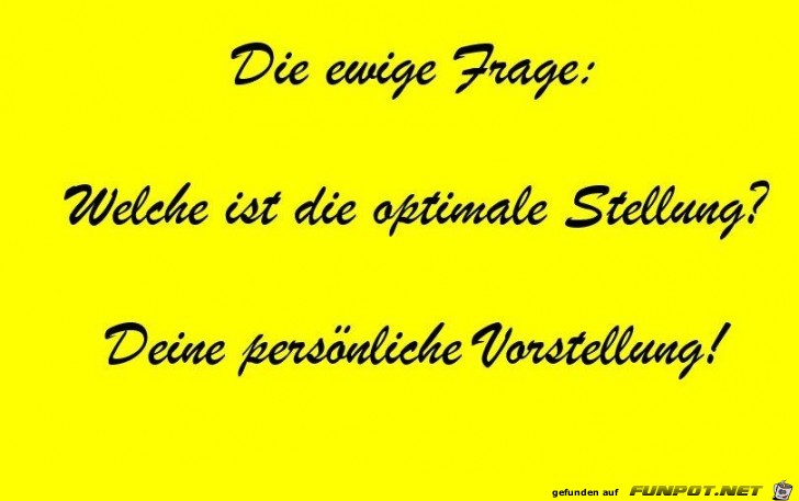 Die optimale Stellung Die optimale Stellung