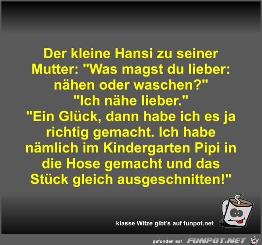 Der kleine Hansi zu seiner Mutter Der kleine Hansi zu seiner Mutter