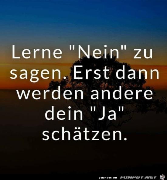 lerne Nein zu sagen......