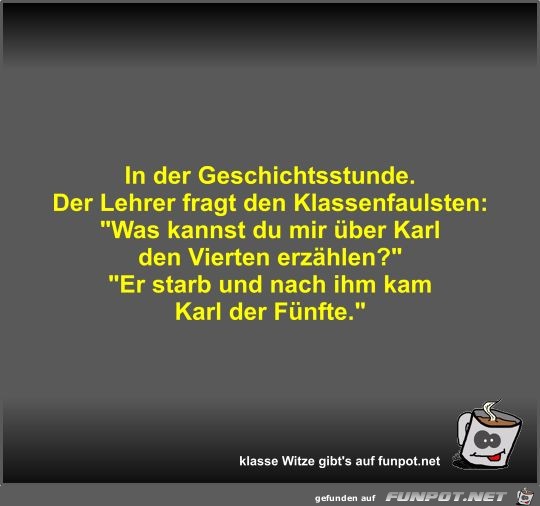 In der Geschichtsstunde In der Geschichtsstunde