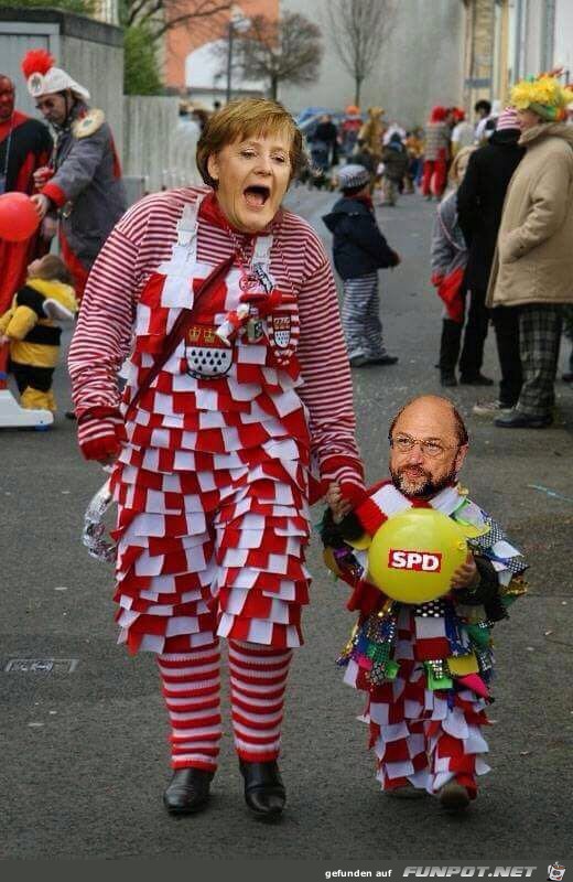 Merkel mit Schulz - Karneval
