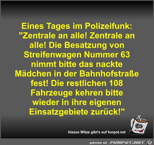 Eines Tages im Polizeifunk