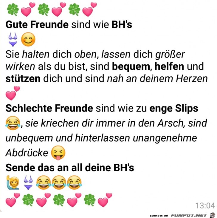 Gute Freunde sind wie BH s