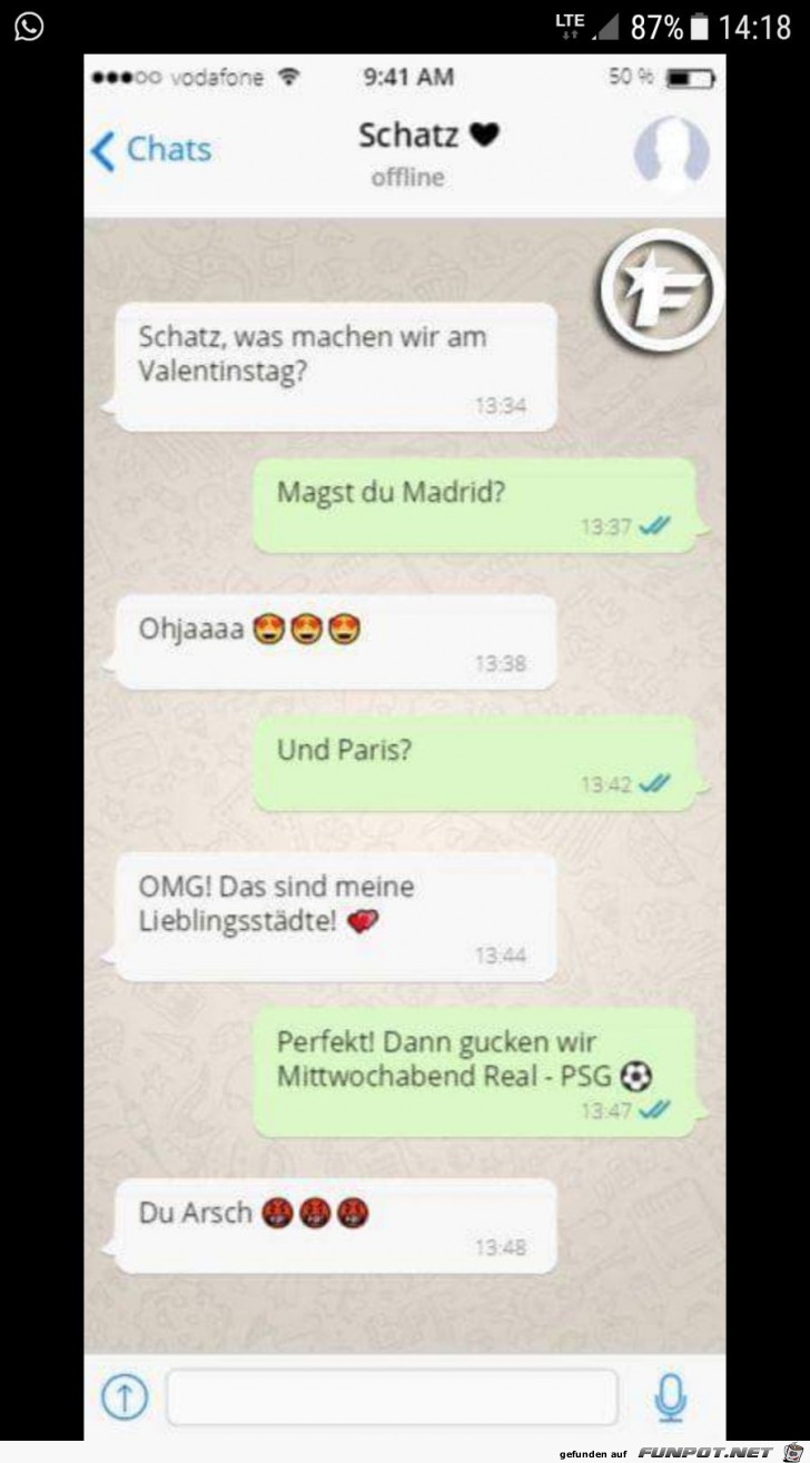 Fussball und Valentinstag