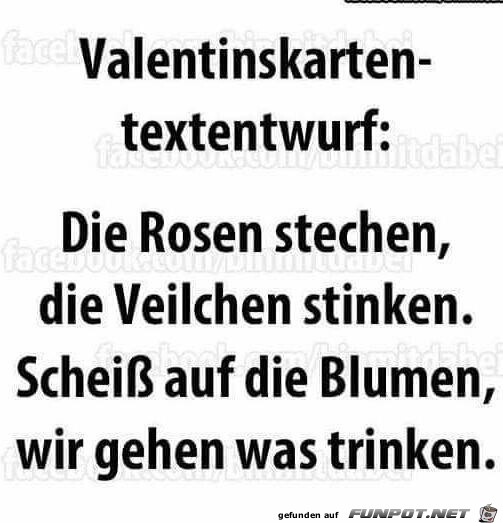 Valentinskarten Textentwurf: