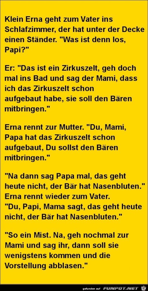 klein Erna geht zum Vater ins Schlafzimmer....... klein Erna geht zum Vater ins Schlafzimmer.......